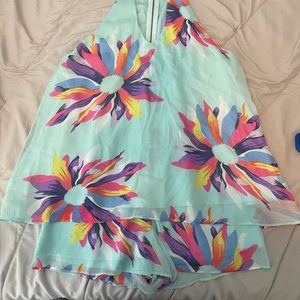 Aqua Teal Romper Large